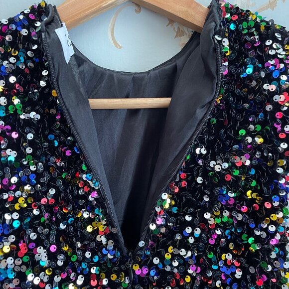 Lola + The Boys Girls Dress Size 2 Sequin Glitter Rainbow Party Glam Sparkle - Picture 5 of 8